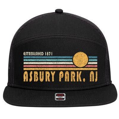 Asbury Park Nj Souvenir New Jersey Vacation Memorabilia 7 Panel Mesh Trucker Snapback Hat