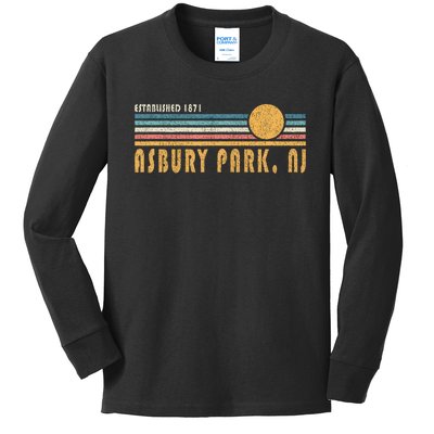 Asbury Park Nj Souvenir New Jersey Vacation Memorabilia Kids Long Sleeve Shirt