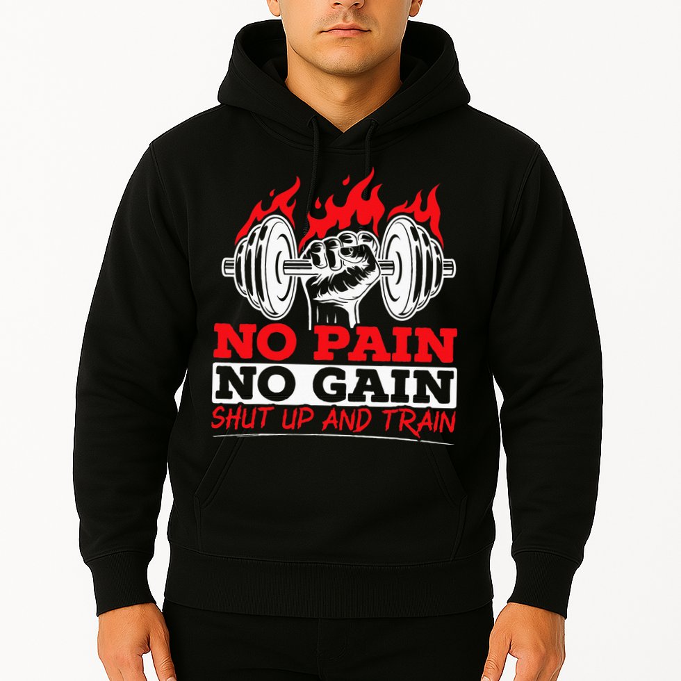 All Pain No Gains Gym Weightlifting Bodybuilding Fitness Hoodie