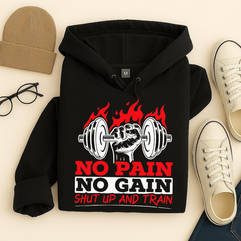 All Pain No Gains Gym Weightlifting Bodybuilding Fitness Hoodie