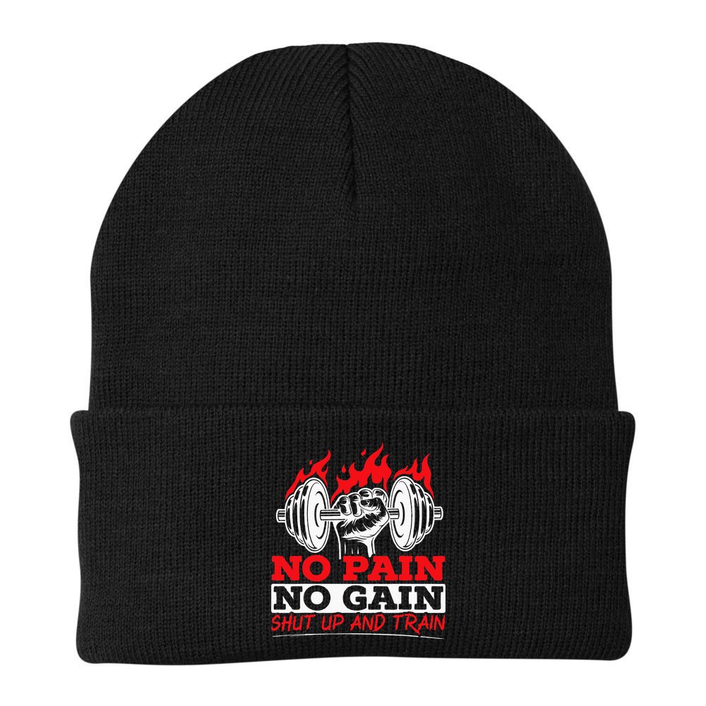 All Pain No Gains Gym Weightlifting Bodybuilding Fitness Beanie