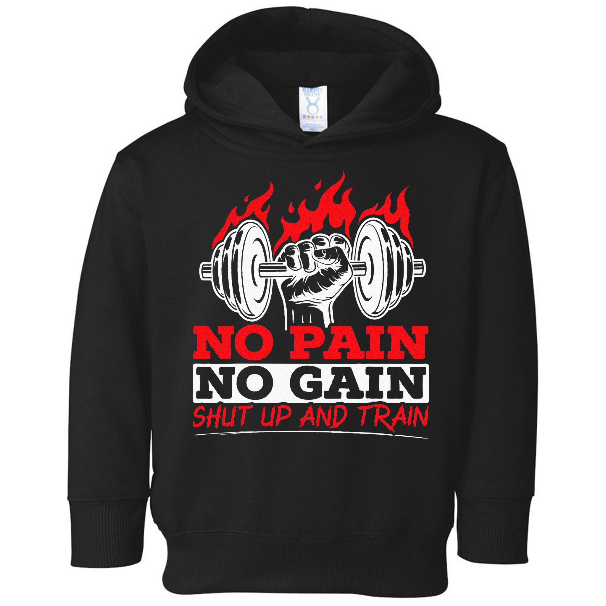 All Pain No Gains Gym Weightlifting Bodybuilding Fitness Toddler Hoodie