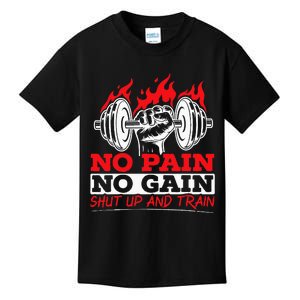 All Pain No Gains Gym Weightlifting Bodybuilding Fitness Kids T-Shirt