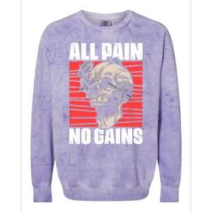 All Pain No Gains Fitness Gym Slogans For Bodybuilders Meaningful Gift Colorblast Crewneck Sweatshirt