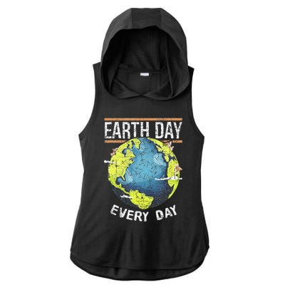 Animal Protection Nature World Global Peace Earth Day Ladies PosiCharge Tri-Blend Wicking Draft Hoodie Tank