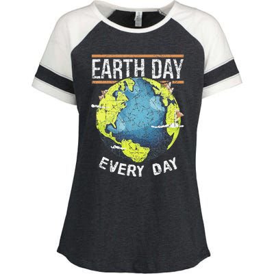 Animal Protection Nature World Global Peace Earth Day Enza Ladies Jersey Colorblock Tee