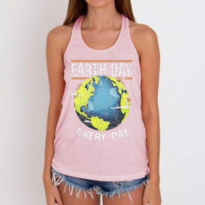 Animal Protection Nature World Global Peace Earth Day Women's Knotted Racerback Tank