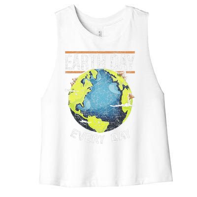 Animal Protection Nature World Global Peace Earth Day Women's Racerback Cropped Tank