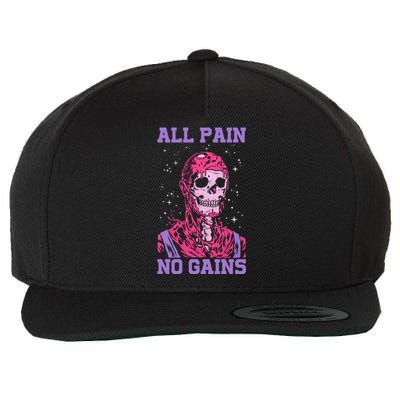 All Pain No Gains Gift Wool Snapback Cap