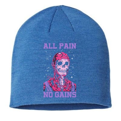 All Pain No Gains Gift Sustainable Beanie