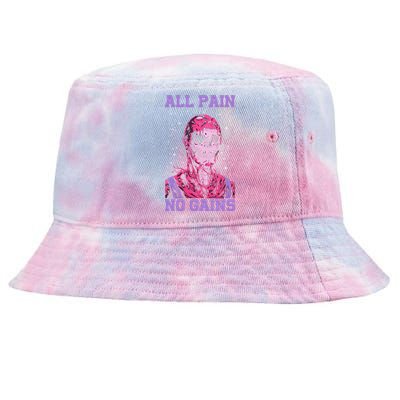 All Pain No Gains Gift Tie-Dyed Bucket Hat