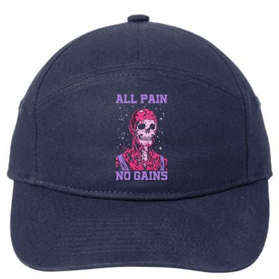 All Pain No Gains Gift 7-Panel Snapback Hat