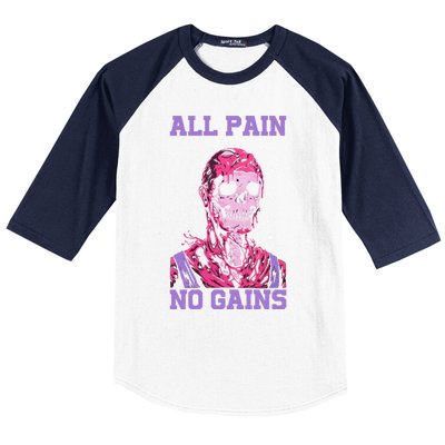 All Pain No Gains Gift Baseball Sleeve Shirt