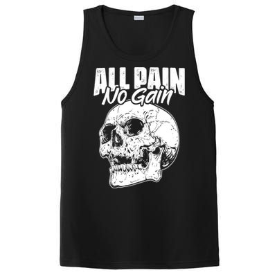 All Pain No Gains Skull Fitness Gym Slogans For Bodybuilders Gift PosiCharge Competitor Tank