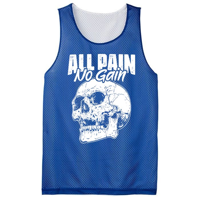 All Pain No Gains Skull Fitness Gym Slogans For Bodybuilders Gift Mesh Reversible Basketball Jersey Tank