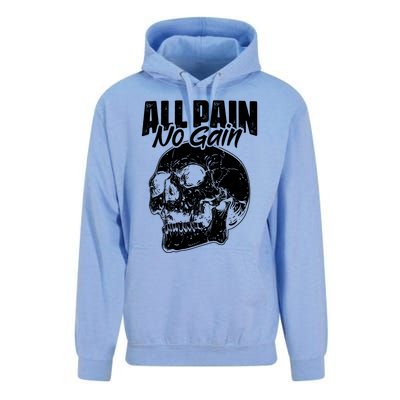 All Pain No Gains Skull Fitness Gym Slogans For Bodybuilders Gift Unisex Surf Hoodie