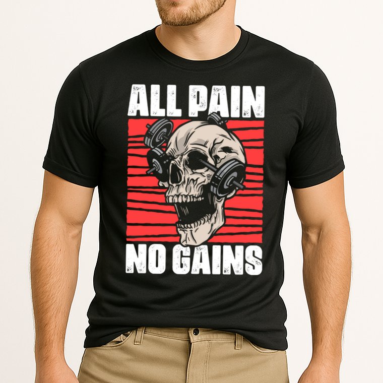 All Pain No Gains Fitness Gym Slogans For Bodybuilders Gift Cooling Performance Crew T-Shirt