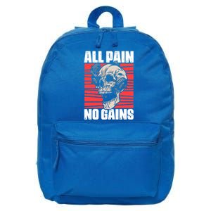 All Pain No Gains Fitness Gym Slogans For Bodybuilders Gift 16 in Basic Backpack