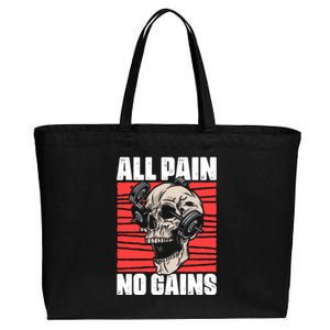 All Pain No Gains Fitness Gym Slogans For Bodybuilders Gift Cotton Canvas Jumbo Tote