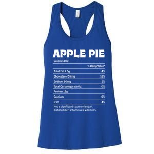 Apple Pie Nutrition Facts Funny Thanksgiving Humor Gift Women's Racerback Tank