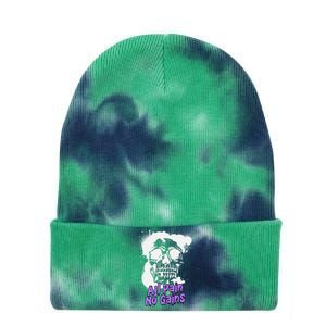 All Pain No Gains Weightlifting Powerlifting Skull Gift Tie Dye 12in Knit Beanie