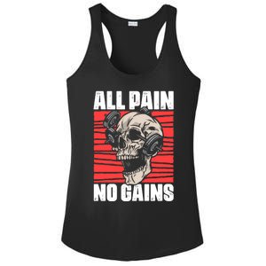 All Pain No Gains Fitness Gym Slogans For Bodybuilders Cute Gift Ladies PosiCharge Competitor Racerback Tank