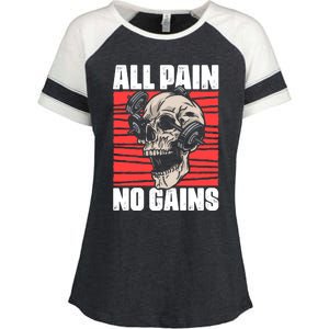 All Pain No Gains Fitness Gym Slogans For Bodybuilders Cute Gift Enza Ladies Jersey Colorblock Tee