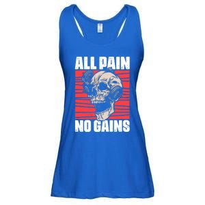 All Pain No Gains Fitness Gym Slogans For Bodybuilders Cute Gift Ladies Essential Flowy Tank