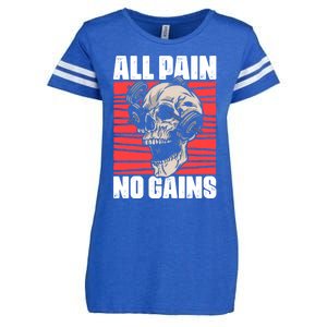 All Pain No Gains Fitness Gym Slogans For Bodybuilders Cute Gift Enza Ladies Jersey Football T-Shirt