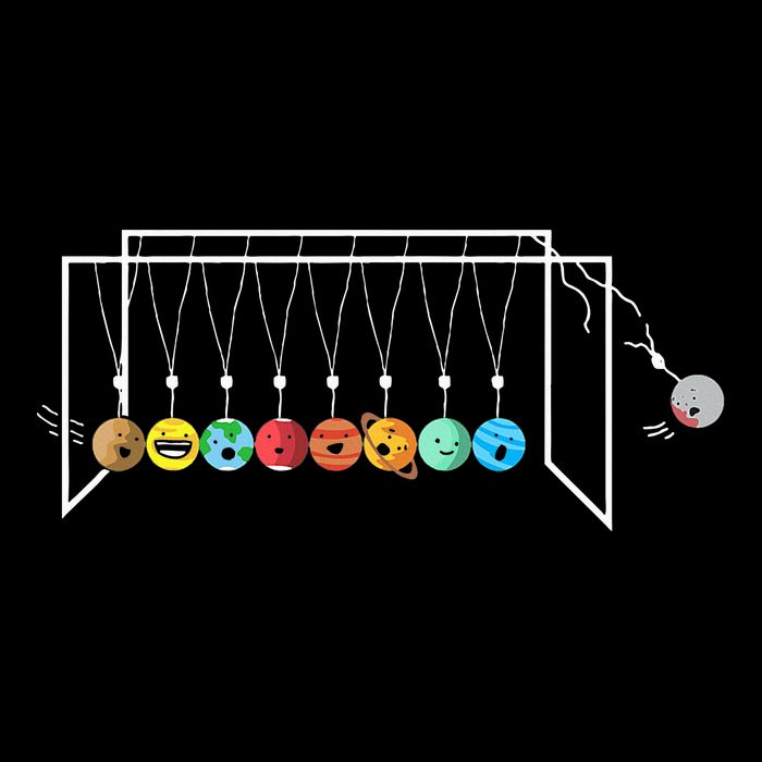Astrophysicist Planets Newton´S Cradle Cooling Performance Crew T-Shirt