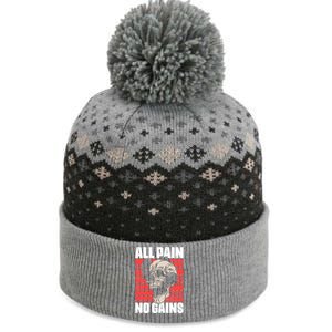 All Pain No Gains Fitness Gym Slogans For Bodybuilders Cute Gift The Baniff Cuffed Pom Beanie