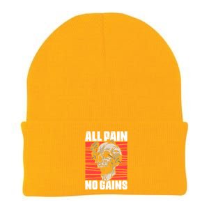 All Pain No Gains Fitness Gym Slogans For Bodybuilders Cute Gift Knit Cap Winter Beanie