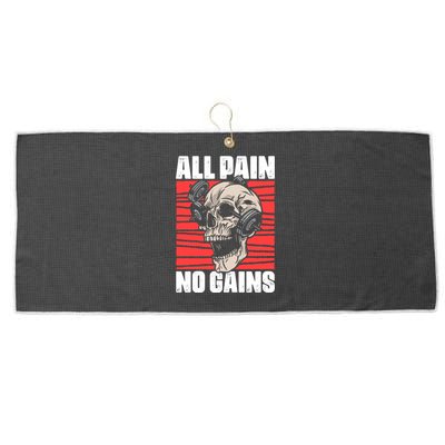 All Pain No Gains Fitness Gym Slogans For Bodybuilders Cute Gift Large Microfiber Waffle Golf Towel