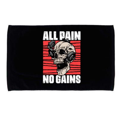 All Pain No Gains Fitness Gym Slogans For Bodybuilders Cute Gift Microfiber Hand Towel