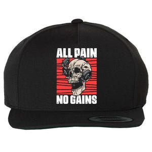 All Pain No Gains Fitness Gym Slogans For Bodybuilders Cute Gift Wool Snapback Cap