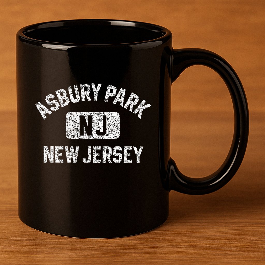 Asbury Park Nj New Jersey Gym Style 11oz C Handle Ceramic Mug