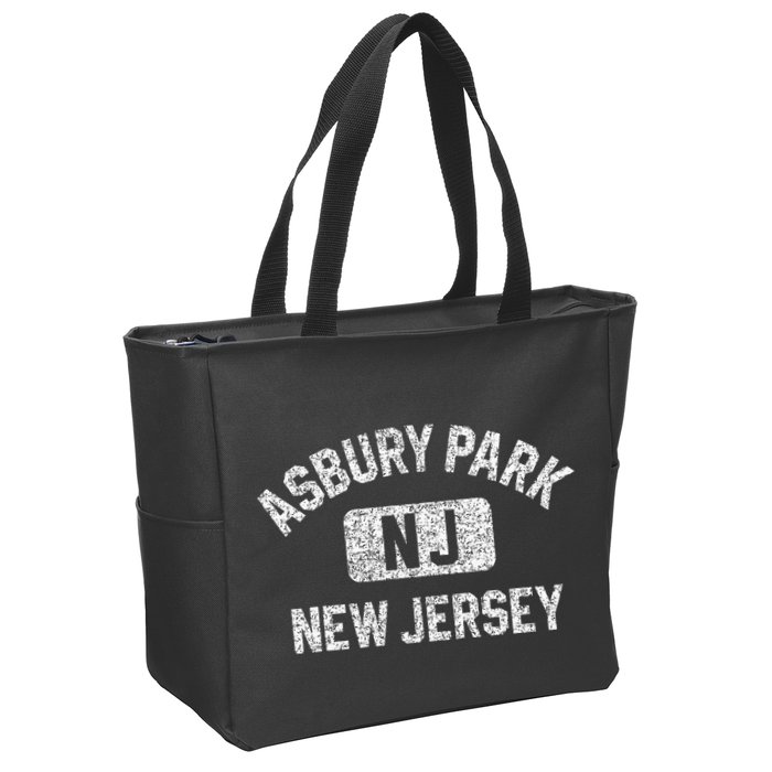 Asbury Park Nj New Jersey Gym Style Zip Tote Bag