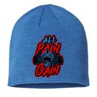 All Pain No Gain Gift Gym Workout Weight And Barbell Gift Sustainable Beanie