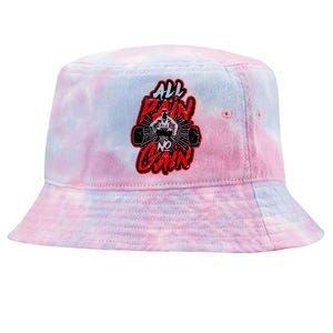 All Pain No Gain Gift Gym Workout Weight And Barbell Gift Tie-Dyed Bucket Hat