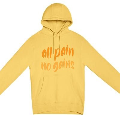 All Pain No Gain Exercise Workout Gym Weightlifting Fitness Cool Gift Premium Pullover Hoodie