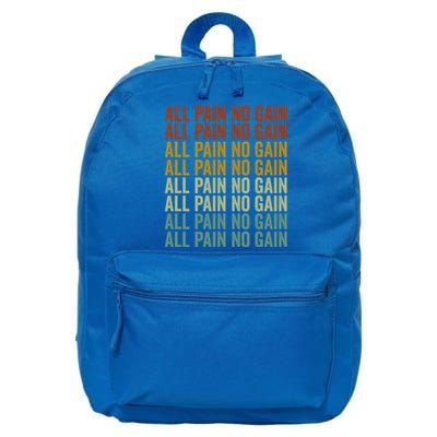 All Pain No Gain Training Powerlifting Gym Fitness Exercise Gift 16 in Basic Backpack