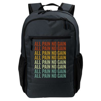 All Pain No Gain Training Powerlifting Gym Fitness Exercise Gift Daily Commute Backpack