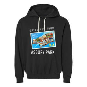 Asbury Park New Jersey Nj Travel Souvenir Gift Postcard Garment-Dyed Fleece Hoodie