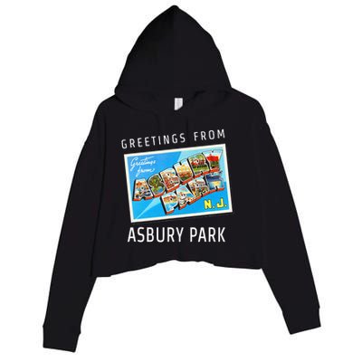 Asbury Park New Jersey Nj Travel Souvenir Gift Postcard Crop Fleece Hoodie