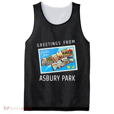 Asbury Park New Jersey Nj Travel Souvenir Gift Postcard Mesh Reversible Basketball Jersey Tank