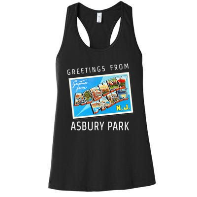 Asbury Park New Jersey Nj Travel Souvenir Gift Postcard Women's Racerback Tank