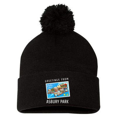 Asbury Park New Jersey Nj Travel Souvenir Gift Postcard Pom Pom 12in Knit Beanie