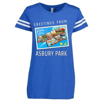 Asbury Park New Jersey Nj Travel Souvenir Gift Postcard Enza Ladies Jersey Football T-Shirt