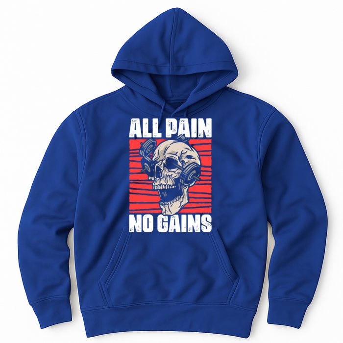 All Pain No Gains Fitness Gym Slogans For Bodybuilders Gift Hoodie