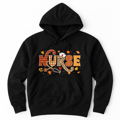 Autumn Pumpkin Nurse Life Retro Fall Thanksgiving Gift Hoodie